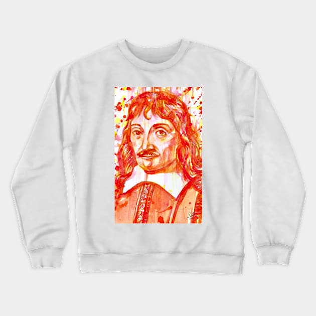 DESCARTES -watercolor portrait .1 Crewneck Sweatshirt by lautir